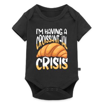 I'm Having A Croissant-ial crisis - Baby Premium Kurzarmbody - Schwarz - Vorne