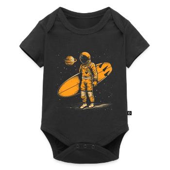 Surfer Astronaut Gift Vintage Surfing - Baby Premium short-sleeve bodysuit - black - Front