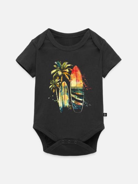 Surfeur cadeau Vintage Surf - Body à manches courtes Premium Bébé - noir