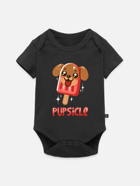 Hund-Eis am Stiel - Baby Premium Kurzarmbody - Schwarz