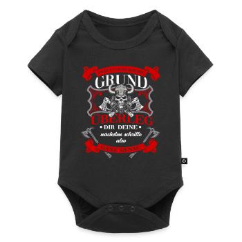 Wikinger Tshirt Viking Valhalla Walhalla Gott Odin - Baby Premium Kurzarmbody - Schwarz - Vorne