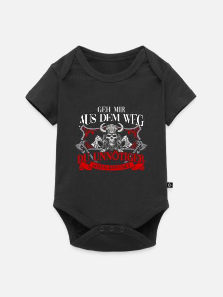 Wikinger Tshirt Viking Valhalla Walhalla Gott Odin - Baby Premium Kurzarmbody - Schwarz