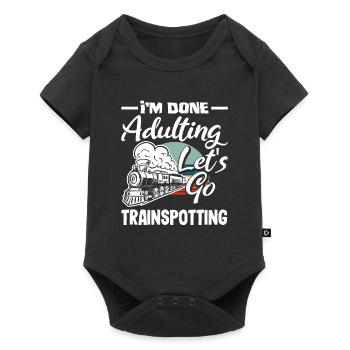 Drôle de Train amant Trains Locomotive cadeau - Body à manches courtes Premium Bébé - noir - Devant