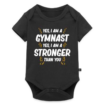 Yes, I'm a gymnast Yes, I'm a stronger one - Baby Premium short-sleeve bodysuit - black - Front