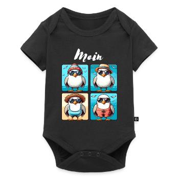 Hamburg Moin Seagull Coast North North Sea Funny - Baby Premium short-sleeve bodysuit - black - Front