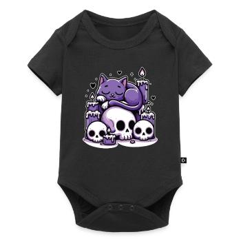 Kawaii Pastel Goth Mignon Chat Effrayant Bougies - Body à manches courtes Premium Bébé - noir - Devant