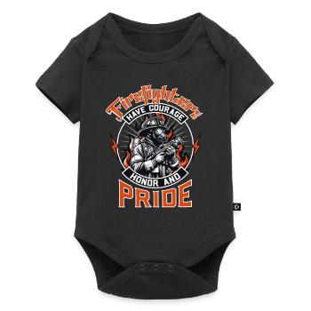 Firefighters have courage, honour and pride - Baby Premium short-sleeve bodysuit - black - Front
