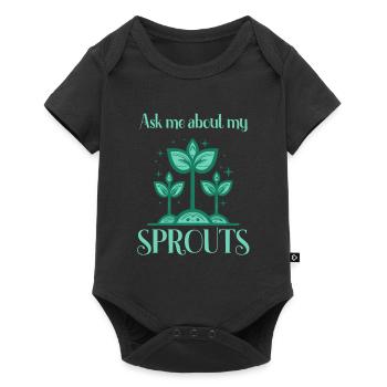 Ask me about my sprouts gardener - Baby Premium short-sleeve bodysuit - black - Front