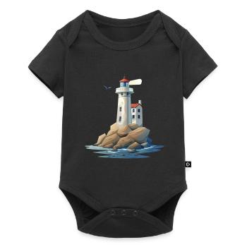 Lighthouse On The Rocky Coast - Baby Premium short-sleeve bodysuit - black - Front