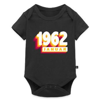 January 1962 0 62 years man woman birthday - Baby Premium short-sleeve bodysuit - black - Front