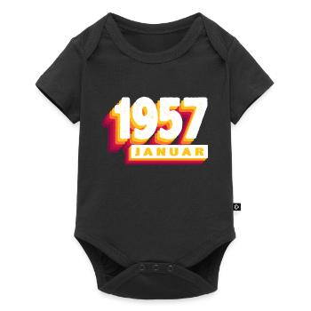 Janvier 1957 0 67 ans Homme Femme Anniversaire - Body à manches courtes Premium Bébé - noir - Devant