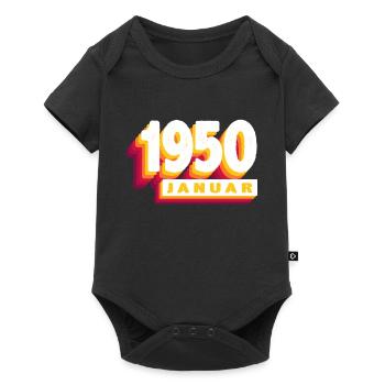 January 1950 0 74 years Man Woman Birthday - Baby Premium short-sleeve bodysuit - black - Front