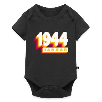 January 1944 0 80 years man wife birthday - Baby Premium short-sleeve bodysuit - black - Front