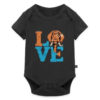 Vintage Love Mammut für einen Mammutliebhaber - Baby Premium Kurzarmbody - Schwarz - Vorne