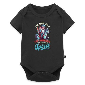 4 juillet American Gnome pas Old American Vintage - Body à manches courtes Premium Bébé - noir - Devant