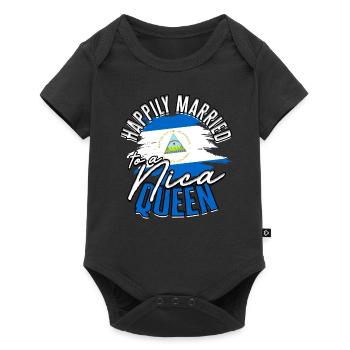 Le Nicaragua est heureux en ménage avec une reine Nica - Body à manches courtes Premium Bébé - noir - Devant