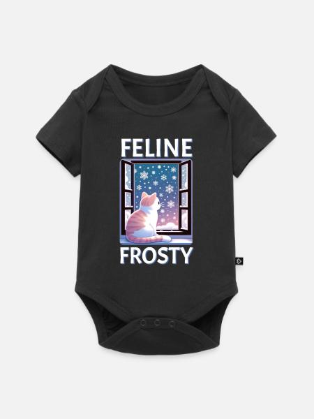 Feline Frosty Cat - Baby Premium Kurzarmbody - Schwarz