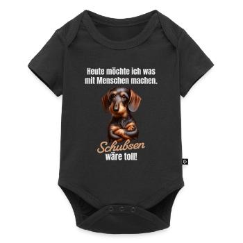 Was mit Menschen machen, schubsen wäre toll - Baby Premium Kurzarmbody - Schwarz - Vorne