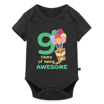 Meerkat for 9th birthday children nine years - Baby Premium short-sleeve bodysuit - black - Front
