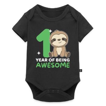 Sloth for 1st birthday for children one year old - Baby Premium short-sleeve bodysuit - black - Front