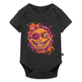 Soleil avec motif de lunettes de soleil cool - Body à manches courtes Premium Bébé - noir - Devant
