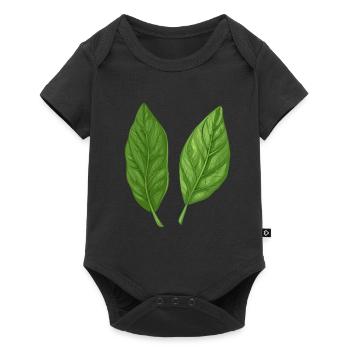 Two Basil Leaves Pure Nature - Baby Premium short-sleeve bodysuit - black - Front