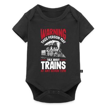Drôle de Train amant Trains Locomotive cadeau - Body à manches courtes Premium Bébé - noir - Devant