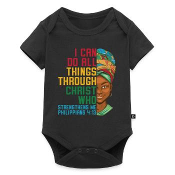 I Can Do All Through Christ African American - Baby Premium short-sleeve bodysuit - black - Front