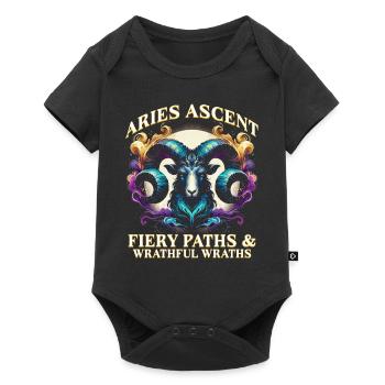 Horoskop Widder Aries Ascent - Baby Premium Kurzarmbody - Schwarz - Vorne