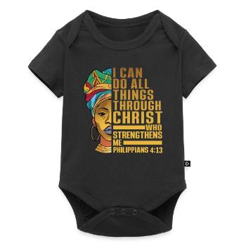 I Can Do All Through Christ African American - Baby Premium short-sleeve bodysuit - black - Front