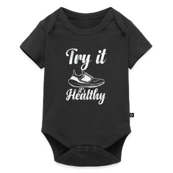 Try it's Healthy Jogging - Baby Premium short-sleeve bodysuit - black - Front