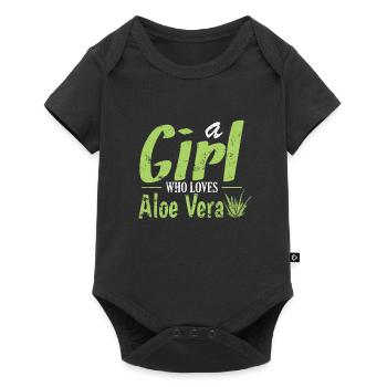 Une fille qui aime la plante médicinale d’aloe vera - Body à manches courtes Premium Bébé - noir - Devant