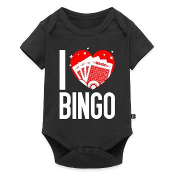 Bingo Player Heart I Love Bingo - Baby Premium short-sleeve bodysuit - black - Front