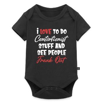I love to make contortionists and - Baby Premium short-sleeve bodysuit - black - Front