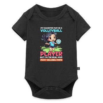 Volleyball Dad Most Valuable Papa - Baby Premium short-sleeve bodysuit - black - Front