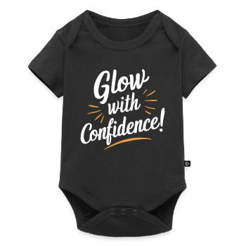 Glow with Confidence Motivation - Baby Premium short-sleeve bodysuit - black - Front