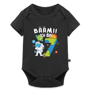 Bääm J’ai 7 ans Astronaute - Body à manches courtes Premium Bébé - noir - Devant