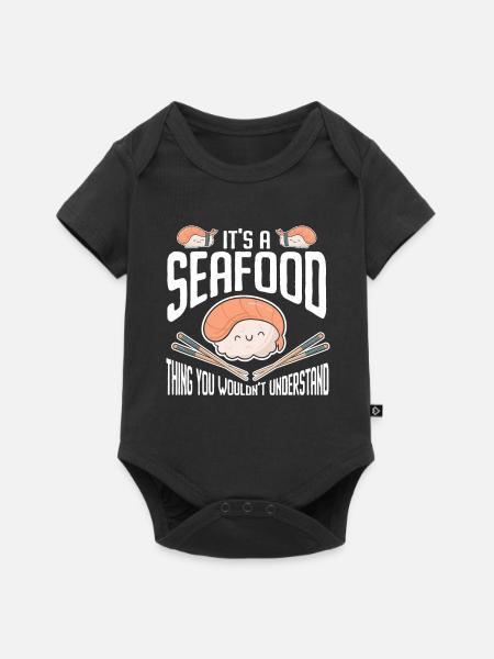Meeresfrüchte - Baby Premium Kurzarmbody - Schwarz