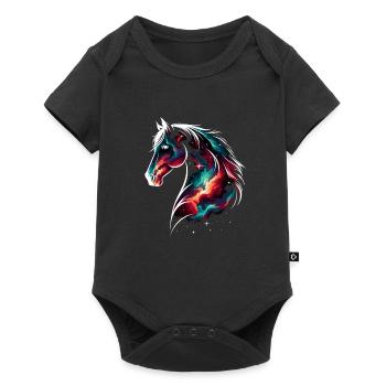Space Horse Animal Horse - Baby Premium short-sleeve bodysuit - black - Front