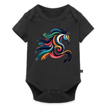 Abstract horse horse - Baby Premium short-sleeve bodysuit - black - Front