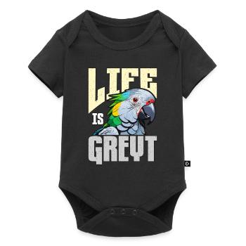 La vie grise africaine est un amoureux des perroquets propriétaire d’oiseaux gris - Body à manches courtes Premium Bébé - noir - Devant