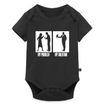 Perroquet gris d’Afrique Mon problème Mon Pictogramme Papa - Body à manches courtes Premium Bébé - noir - Devant