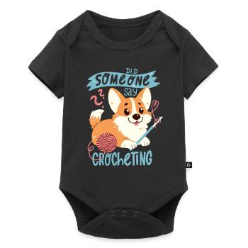 Crochet Corgi - Baby Premium short-sleeve bodysuit - black - Front