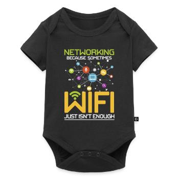 Networking Because Wi-Fi Just Isn't Enough - Baby Premium Kurzarmbody - Schwarz - Vorne
