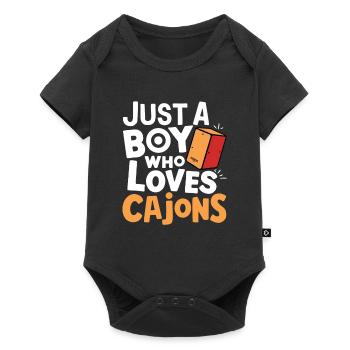Cajon-Spieler-Geschenk - Baby Premium Kurzarmbody - Schwarz - Vorne