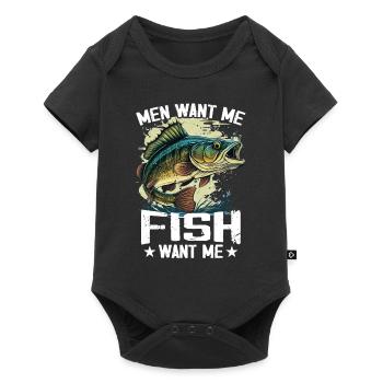 Men Want Me Fish Fear Me Tees Fishing - Body à manches courtes Premium Bébé - noir - Devant