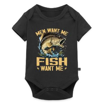 Men Want Me Fish Fear Me Tees Fishing - Body à manches courtes Premium Bébé - noir - Devant