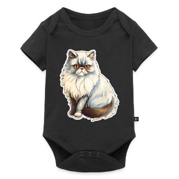 Persian cat - Baby Premium short-sleeve bodysuit - black - Front