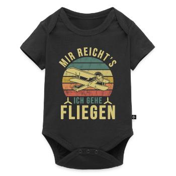Airplane Tshirt Men's Helicopter Pilot Airplane - Baby Premium short-sleeve bodysuit - black - Front