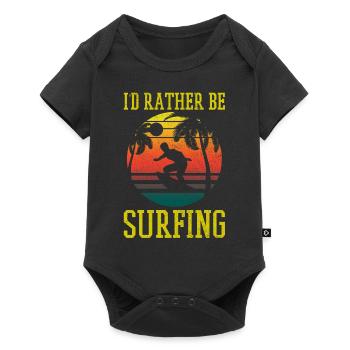 Surfer Vintage Surf Gift - Baby Premium short-sleeve bodysuit - black - Front